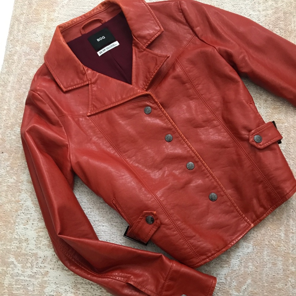 Urban Outfitters BDG Rust Vegan Leather Jacket
